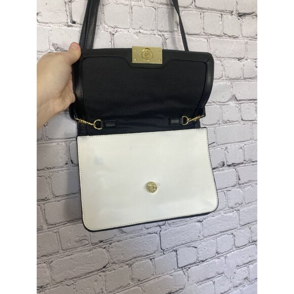LAST CHANCE Merona Black & White Colorblocked Gold Crossbody Purse - Picture 4 of 9